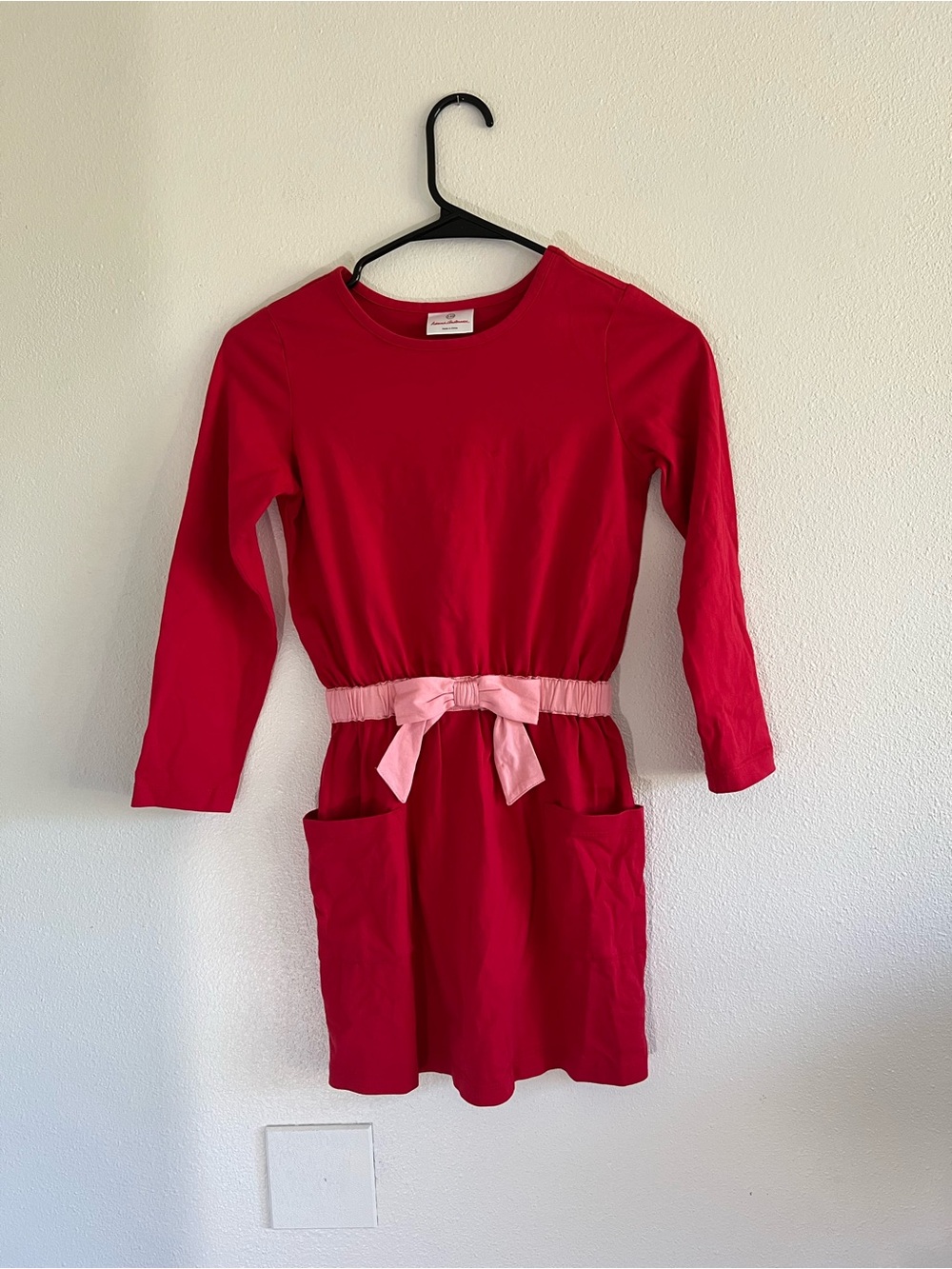 Hanna Andersson Red Dress with Pink Bow